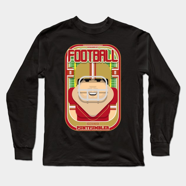 American Football Red and Gold - Enzone Puntfumbler - Victor version Long Sleeve T-Shirt by Boxedspapercrafts